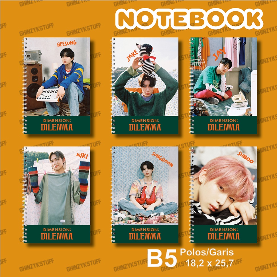 

Notebook KPOP ENHYPEN DIMENSION - DILEMMA Charybdis Ver Ukuran B5 18,2 x 25,7 cm Seri 1