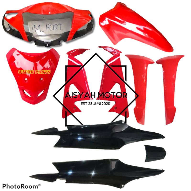 Full Bodi Honda Supra Fit New Cakram Warna Merah Hitam