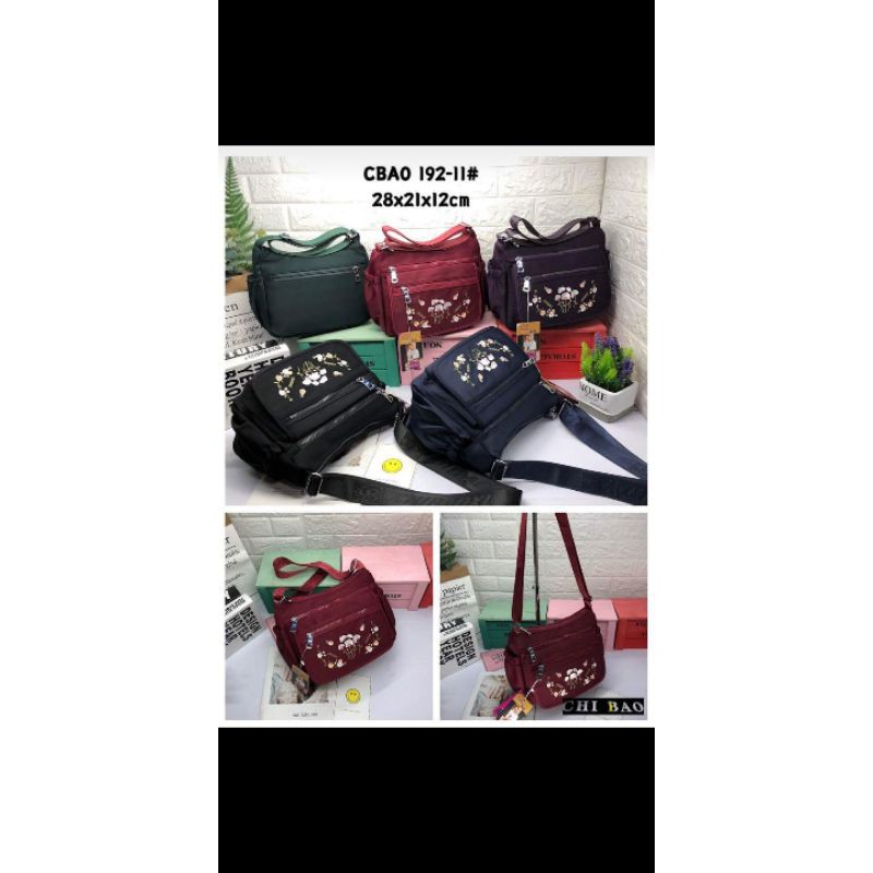 Tas slempang Wanita Chibao 192-11 Motif Bunga size 28x21x12cm Tas Wanita Terbaru BISA BAYAR DITEMPAT