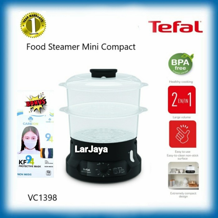 Tefal Food Steamer Mini Compact Vc1398 | Kukusan Listrik Tefal Vc1398 _Art