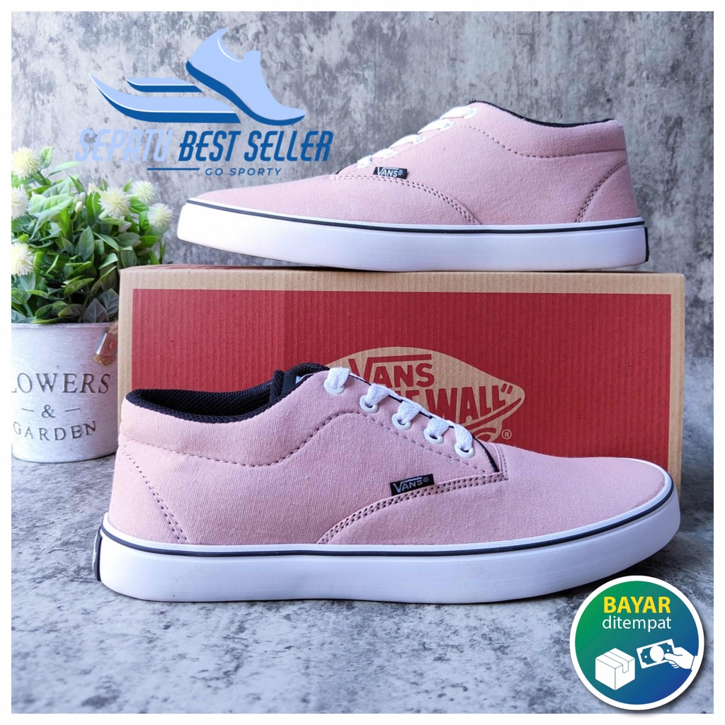 Sepatu wanita Vans_Era Authentic warna peach pink Sepatu sekolah kuliah gaya lucu siap kirim