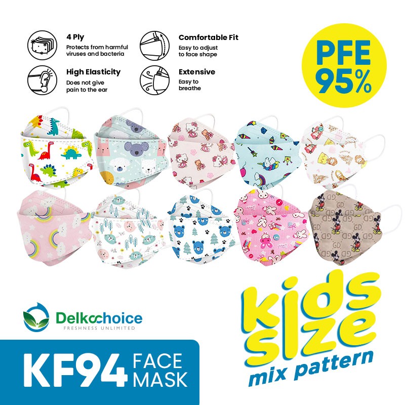 Masker Anak Cewek KF94 / Masker Anak 4ply Motif / Masker Anak Lucu