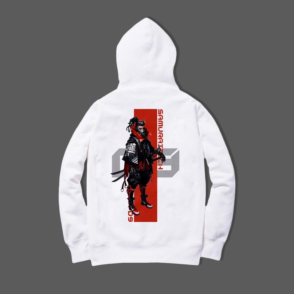 Jaket Hoodie Pria Wanita Jaket fleece Cyberpunk CYBER SAMURAI