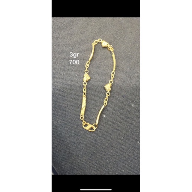 Gelang emas asli kadar 700 model bambu rante