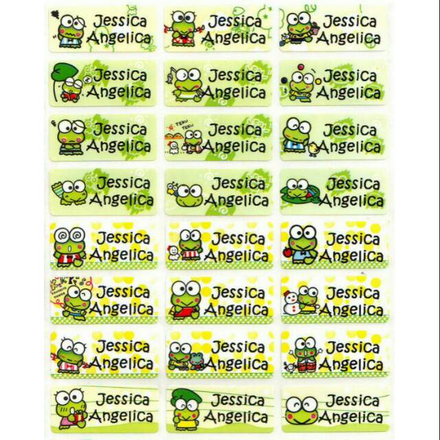 

120pcs Label nama kartun / sticker nama anak / stiker nama anak kartun