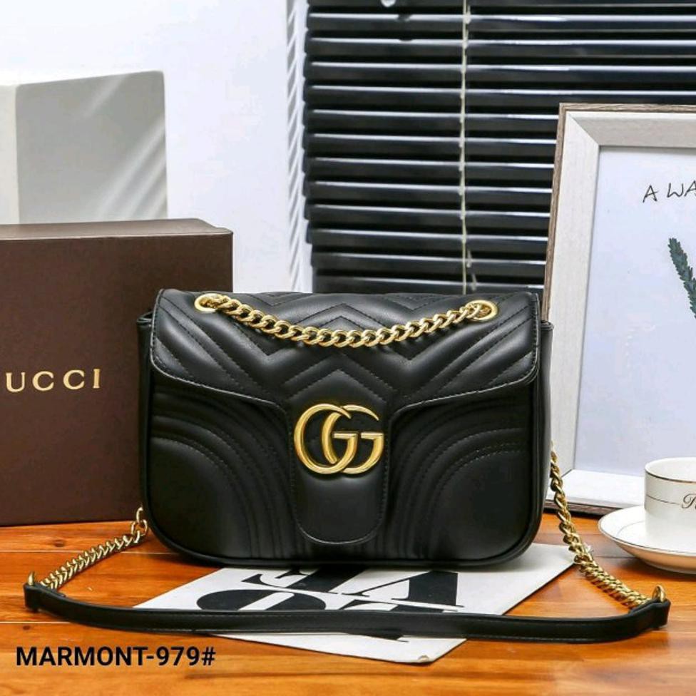 tas wanita Gu cci guccii marmont selempang mewah branded import fashion keren terlaris terbaru
