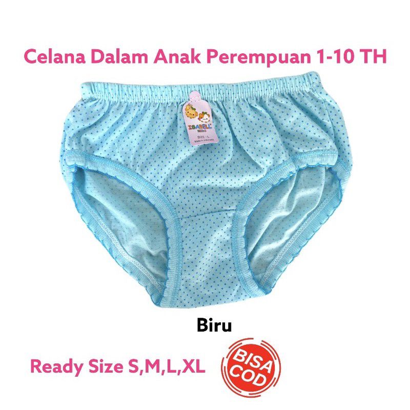 3 Pcs Celana Dalam Anank Perempuan - Celana Dalam Anak Motif Polkadot