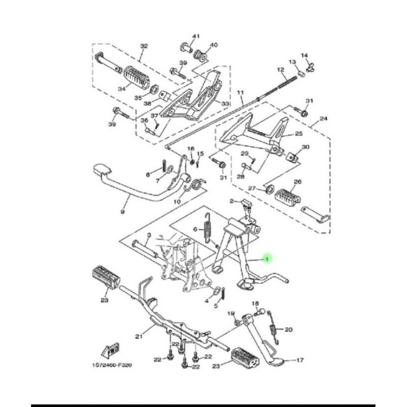 STANDAR 2 DUA TENGAH JUPITER MX OLD ASLI ORI YAMAHA 1S7 F7111 00