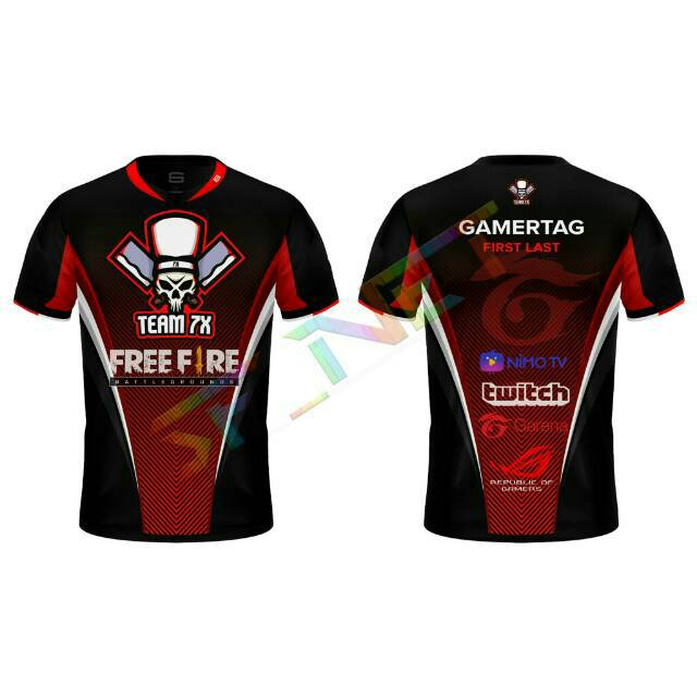 Jersey Gaming Baju Ff Kaos Free Fire Squad Logo Custom 14sf