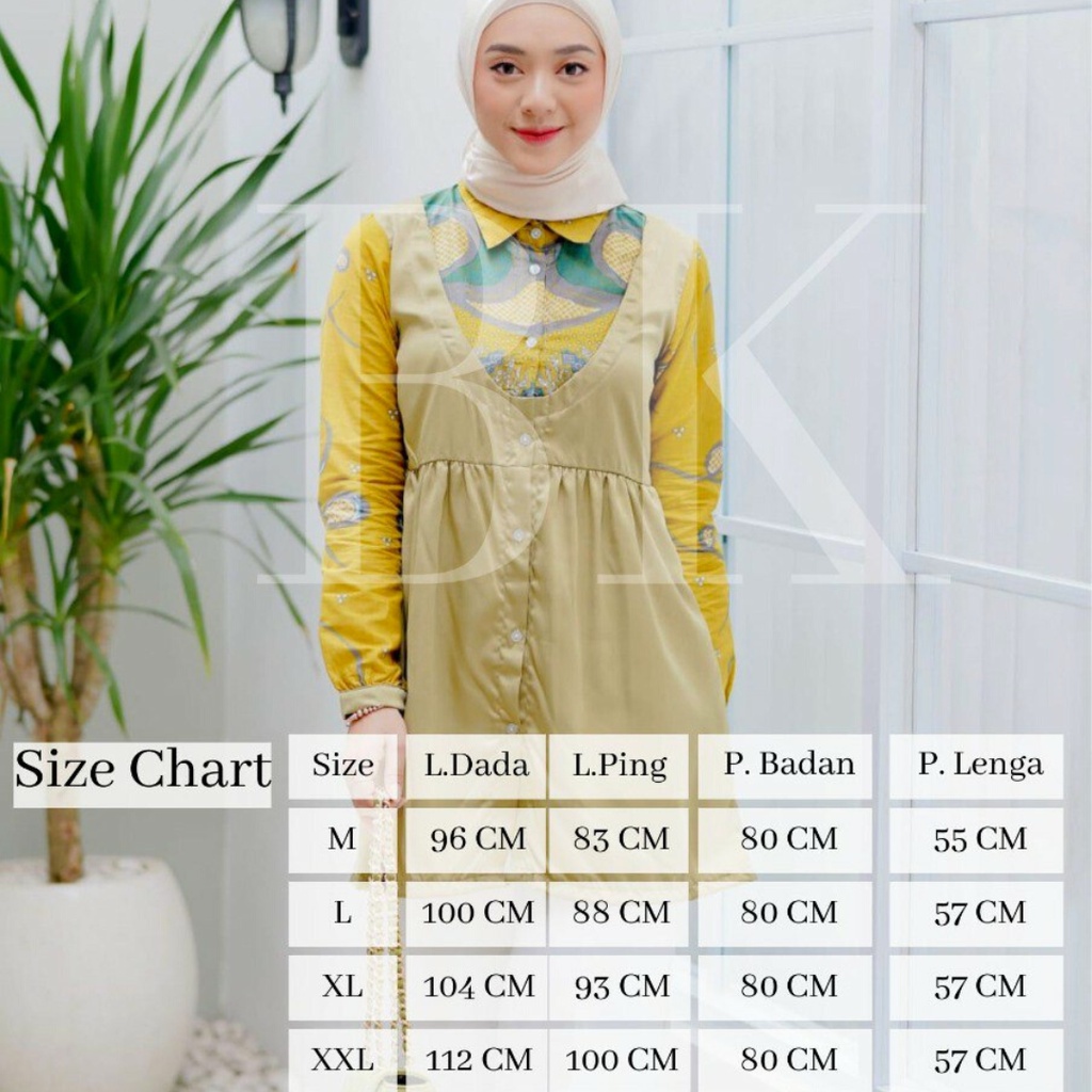 Batik Wanita (MCbatik) - Atasan Batik Wanita Blouse Batik Ready Seragam Bahan Katun Mix Velvet M L XL XXL