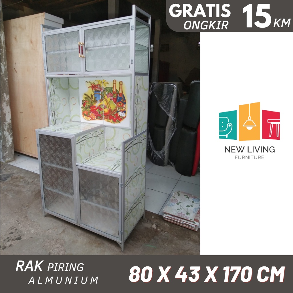 RAK PIRING LEMARI DAPUR ALUMINIUM 2 PINTU JABODETABEK