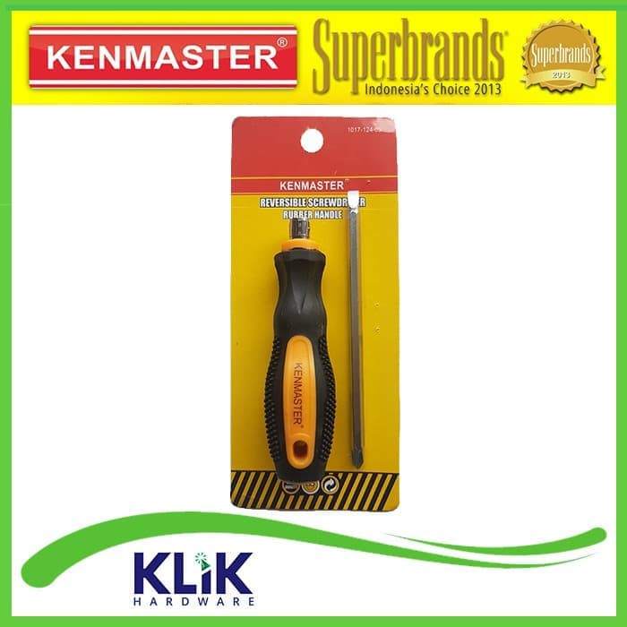 Kenmaster Obeng 2 Way Gagang Karet - Obeng Bolak Balik Plus Minus