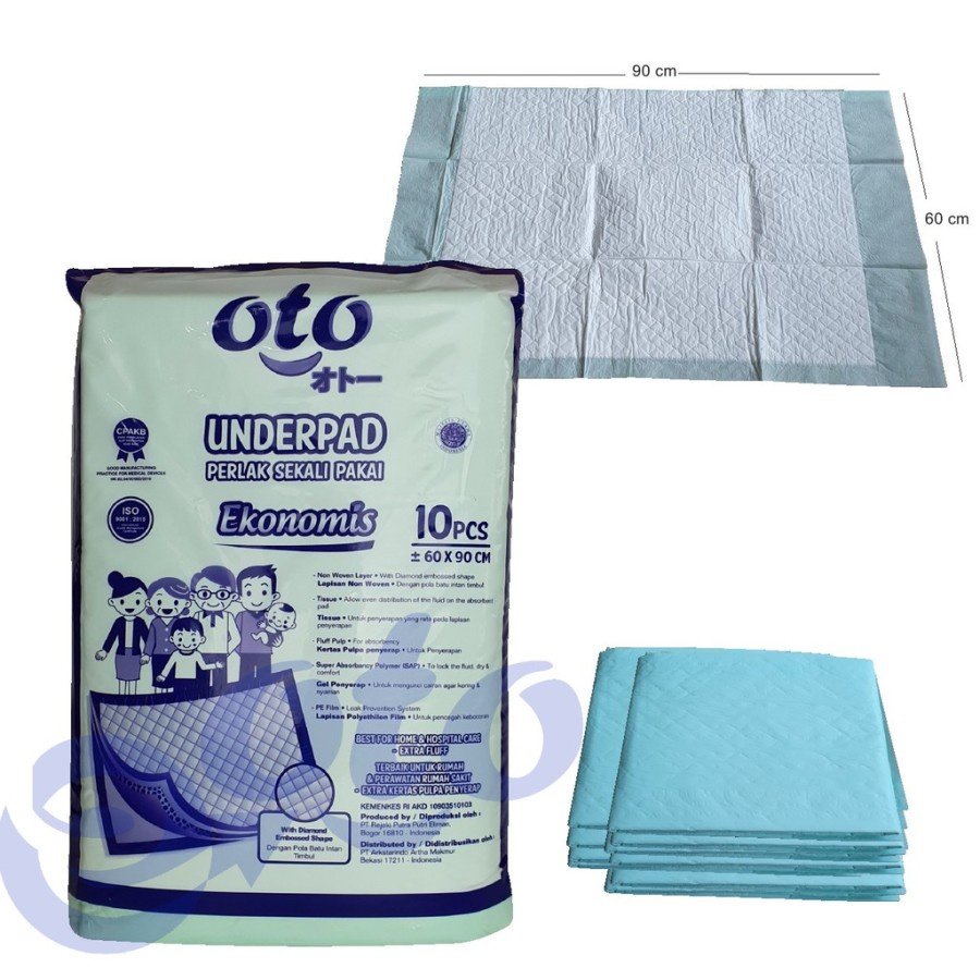 OTO Underpad Perlak Sekali Pakai Alas Pasien ( isi 10 pcs )