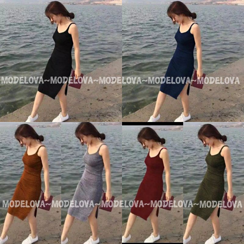 MDLV ~ BAJU RAJUT DRESS GIRL // DRESS RAJUT CASUAL // DRESS SLITE SAMPING CEWEK // FASHION WANITA