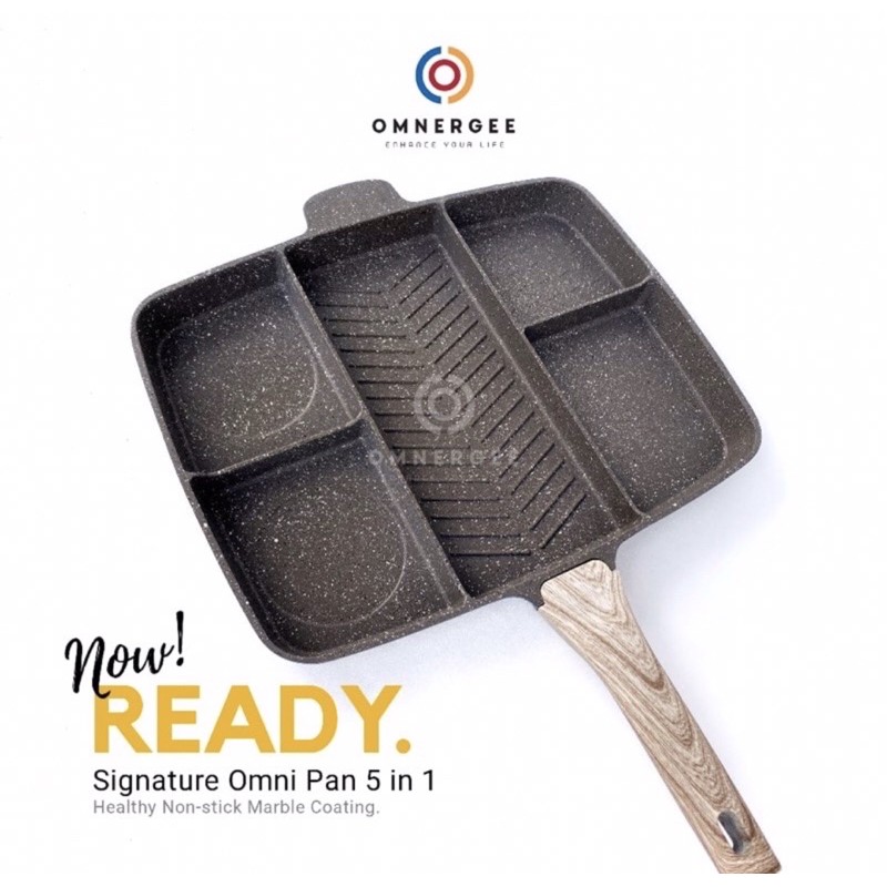 omnergee pan 5 in 1 premium grill pan / marbel pan / panci panggangan