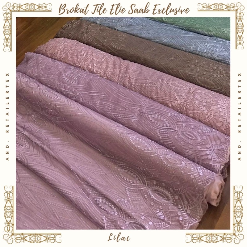 Bahan Kebaya Mewah Tile Elie Saab Elisab Exclusive warna Ungu Lilac