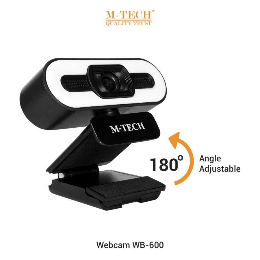 Webcam m-tech 1080p full hd usb2.0 auto focus 30fps with led light wb600 wb-600 - Pc web camera