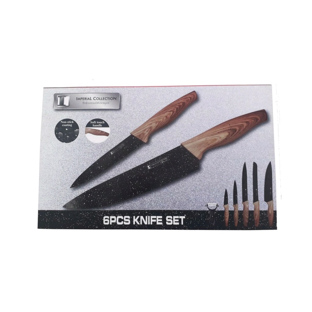 Pisau Dapur Black Marble knife Set 6 Pcs Imperial Collection