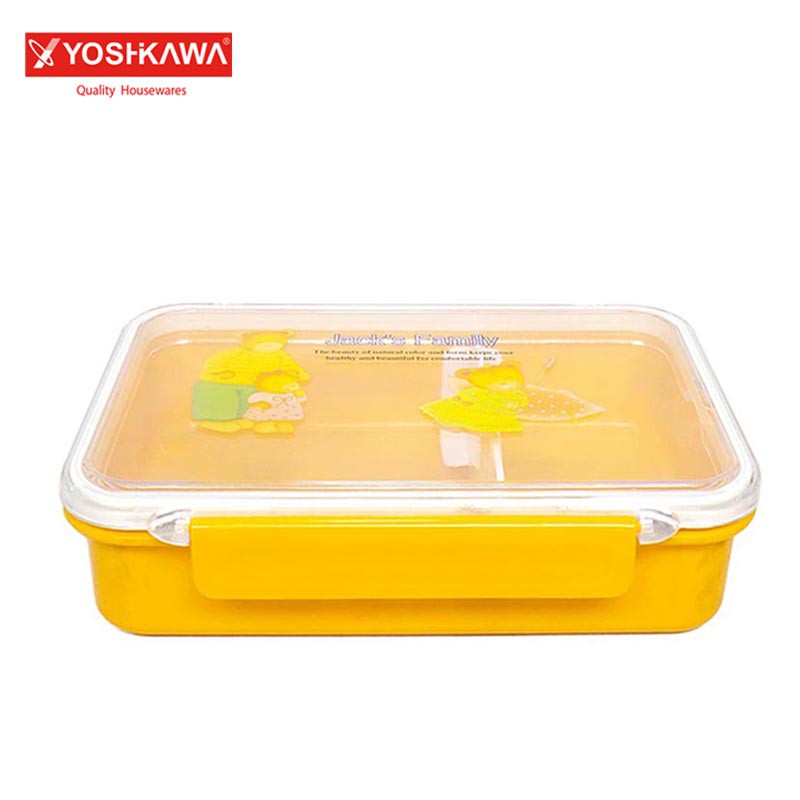 

YOSHIKAWA Tempat Makan 18 CM Sekat Lepas Pasang EVL-LB-02 Orange