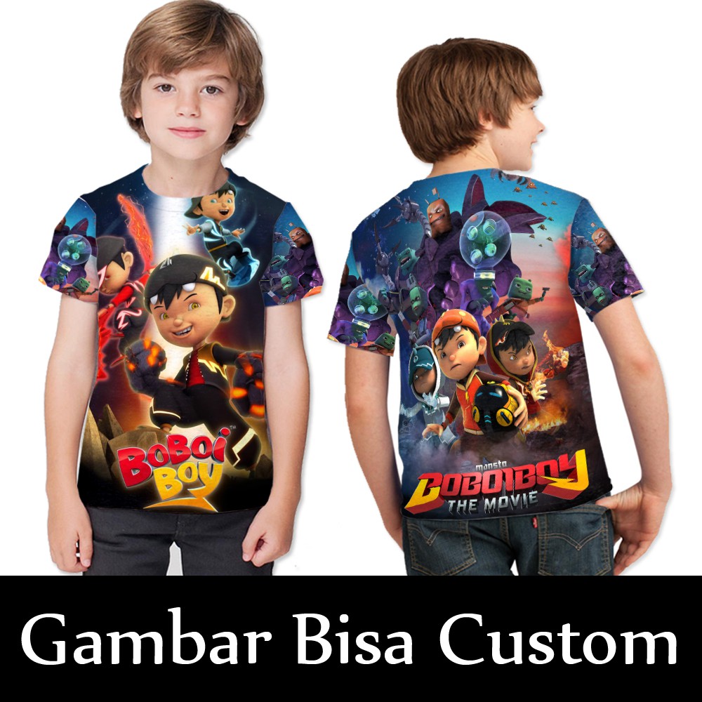 Kaos anak BoBoiBoy Fullprint /  Baju Kaos T-shirt Anak Boboiboy the Movie 2 Kartun TV Baju Murah