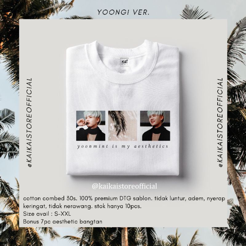 Kaos Baju Suga BTS Vintage Korea Kpop Daily Outfit GENIC TO BE AESTHETIC SERIES 1 MIN YOONGI