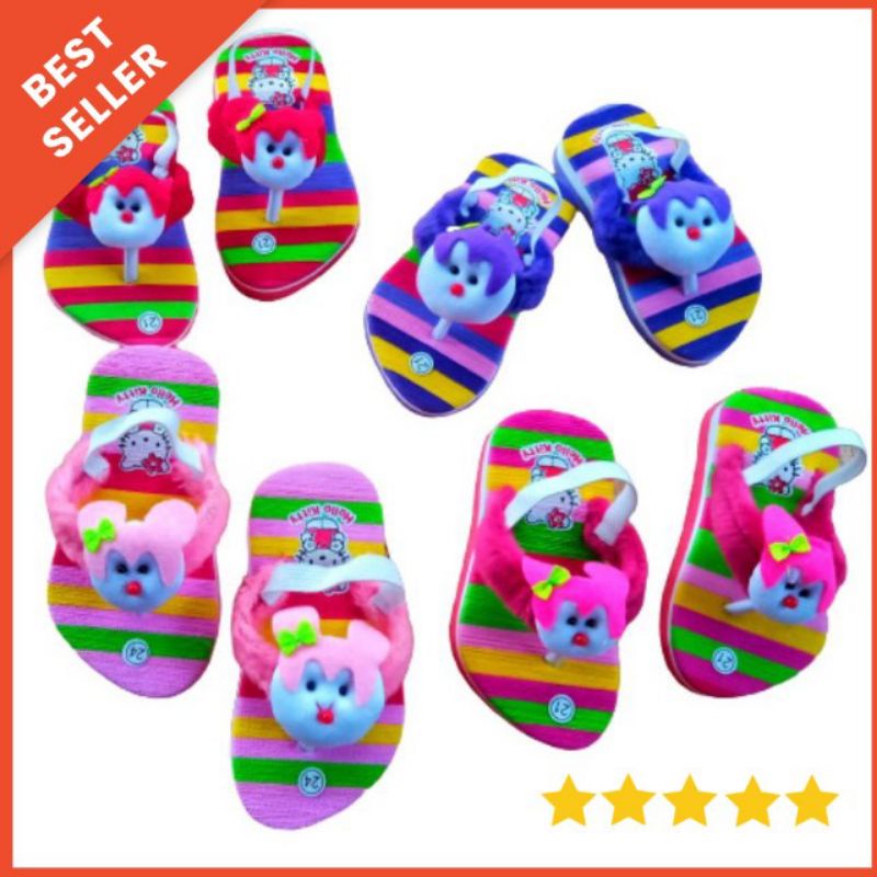 [1-3 TAHUN] Sandal Jepit Anak Perempuan Pelangi Sendal anak cewe / SANDAL BABY KIDS BONEKA / SANDAL PREWALKER BAYI BONEKA