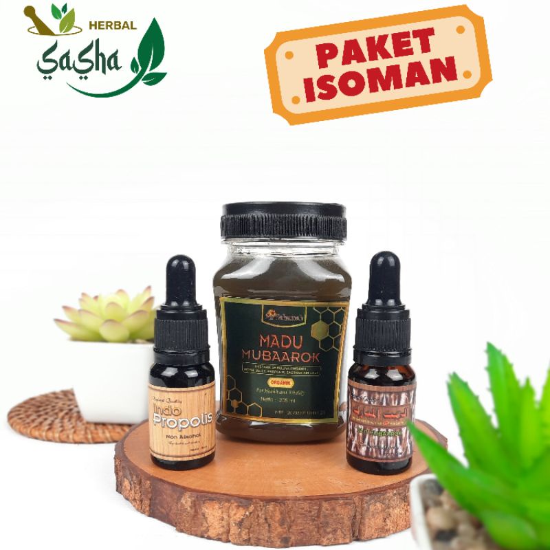 PAKET ISOMAN (Zait Mubaarok, Madu Mubaarok & Indo Propolis)