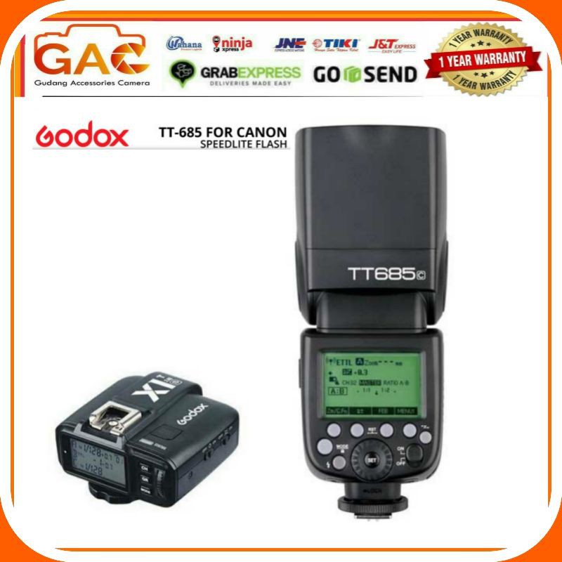 paket GAC flash GODOX TT-685 Canon + triger X1 T Canon (transmiter only)