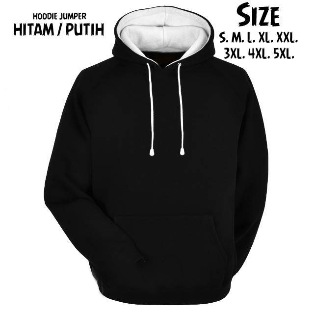 HOODIE POLOS JUMBO BIG SIZE PRIA WANITA HITAM NAVY (XXL, XXXL, XXXXL, XXXXXL)
