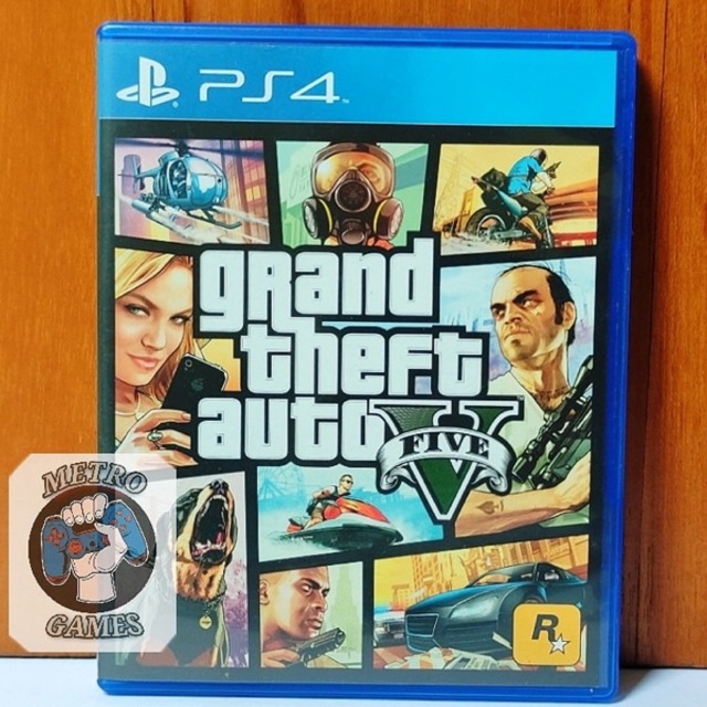 Kaset Games GTA 5 PS4 Grand Theft Auto V Playstation PS 4 5 GTA5 GTAV Original Asli CD BD Game Games ps4 petualangan gim seru anak original asli ori second bekas baru segel new five online offline