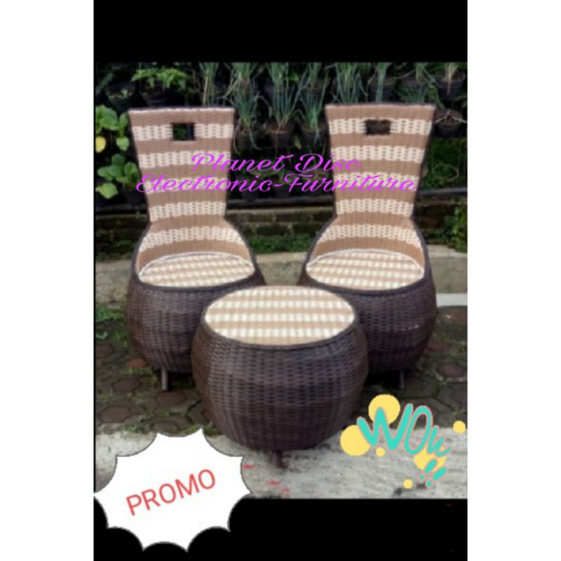 Kursi Rotan Sintetis Kursi Teras Kursi Taman Kursi Tahan air kursi anti rayap promo murah