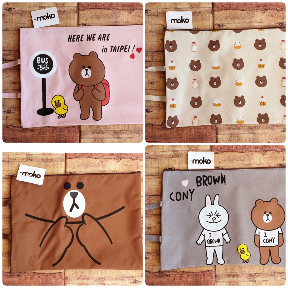 Zipper Bag Character A4 Tenteng - Map Kantung - Map Kain Resleting A4 Karakter Bear Rabbit