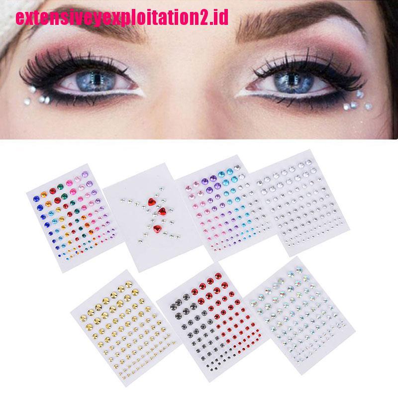 &lt; E2id &amp; &gt; Stiker Kristal Berlian Imitasi Glitter Untuk Makeup Mata