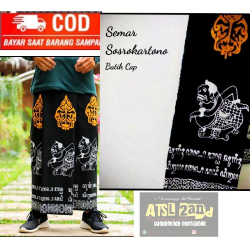 Sarung Sosrokartono sarung wayang Arjuna /Sarung Semar / Sarung Aksara Jawa Hanacaraka / Sarung Waya