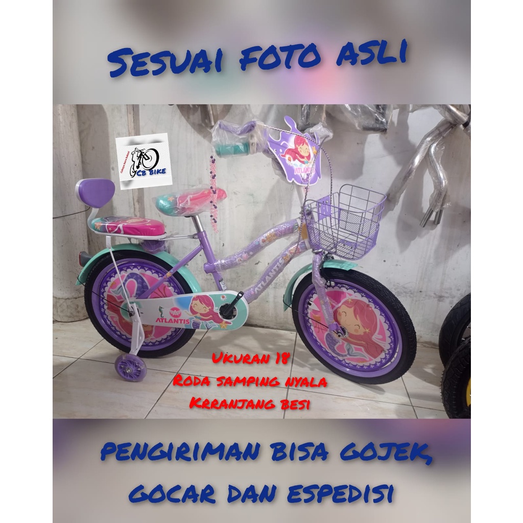 SEPEDA  MINI ANAK PEREMPUAN ATLANTIS 18 KUDA PONY /bellTERBARU 5-8 tahun