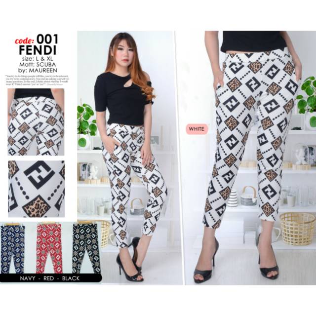 Celana Scuba Import Motif Fendi Macan Size L