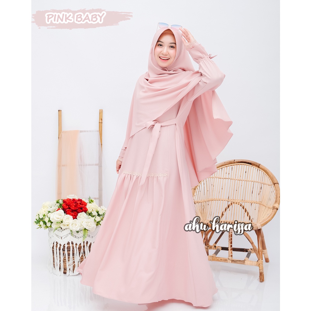 Gamis Aku Karissa Original - Gamis Lebaran Zaina Syari-Pink Baby