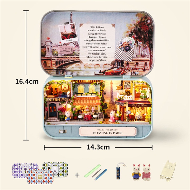 TK DIY Model Dollhouse Miniature LED Light Box Theatre Birthday Gift Box