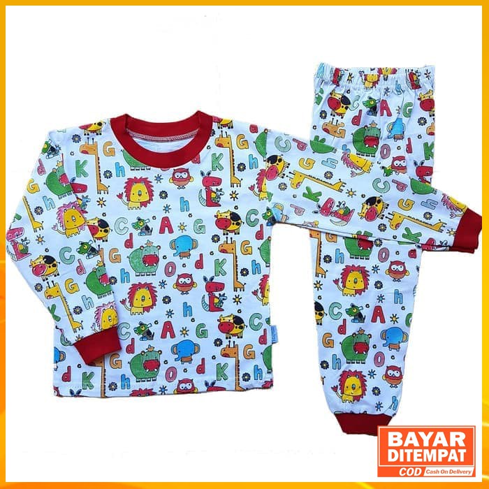  Setelan  Baju  Tidur Piyama Anak  Laki laki Lengan Panjang 