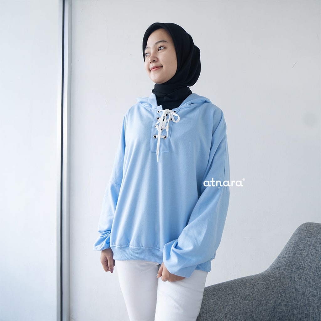 Nara Grosir - Cross Rope Hodie l Sweater Polos l Sweater Wanita Terbaru