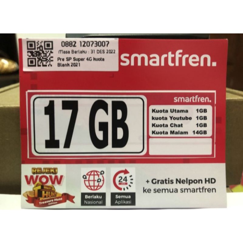 Kartu Perdana Smartfren 17gb