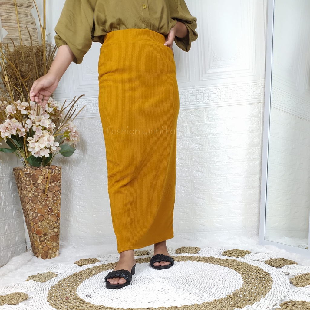 ROK SPAN PANJANG RAJUT PREMIUM/ROK SPAN PANJANG BAHAN RAJUT KNITTED