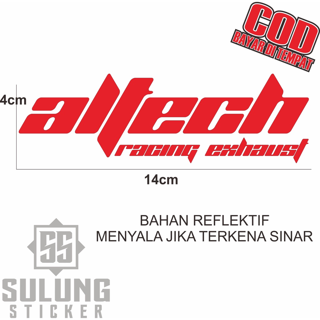 Cutting Sticker Variasi ALTECH Knalpot RX KING Bahan Premium Stiker Aksesoris Keren Terbaru