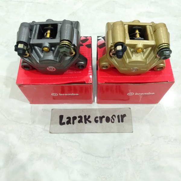 TERMURAH -     KALIPER BREMBO 2 PISTON BIG LOGO NEW THAILAND GREY TITANIUM P34 1 PIN