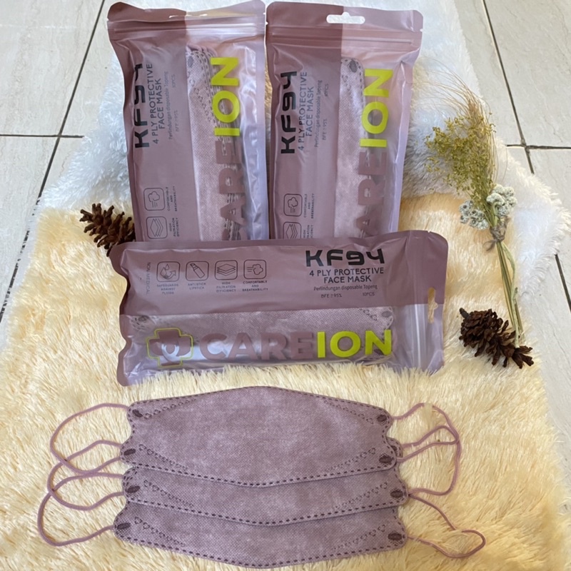 MASKER KF94 NUDE PINK KF94 CAREION 4 PLY PROTECTIVE MASK