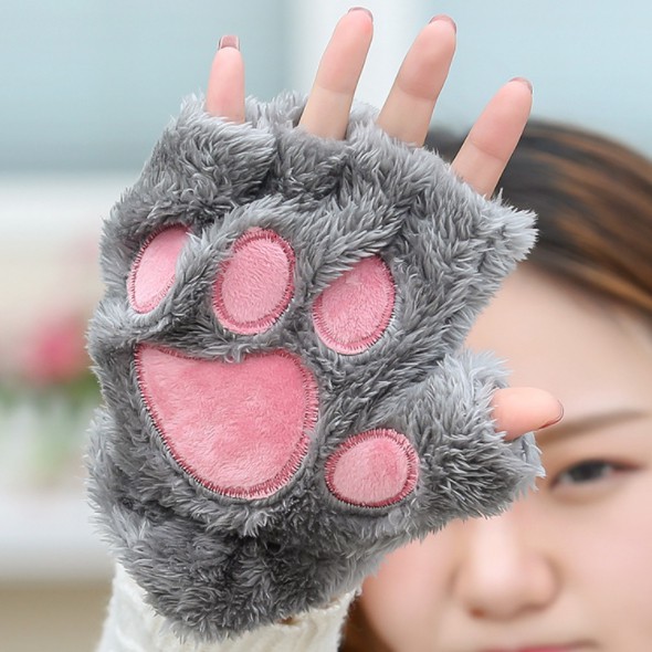 KN-17 sarung tangan paw kucing cat bear musim dingin winter neko fingerless