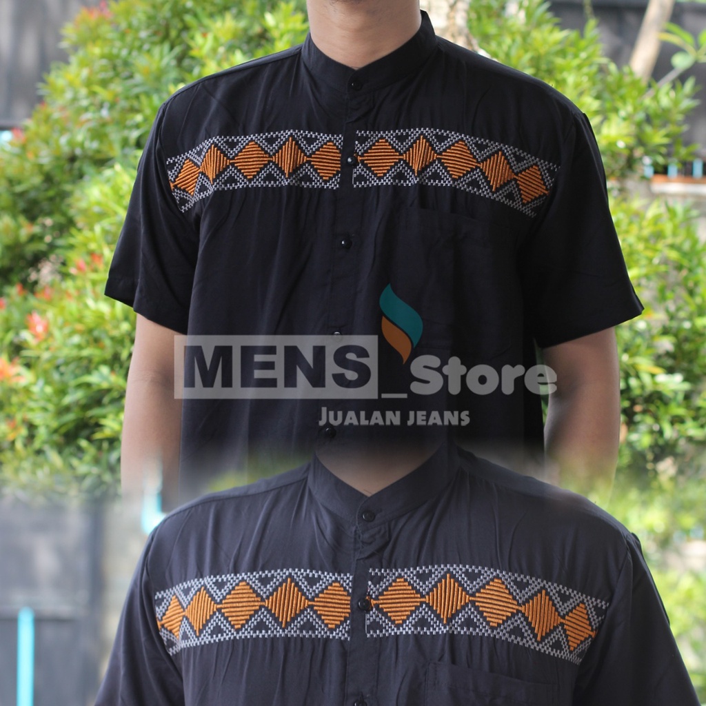 Grosir Baju koko murah/koko lengan pendek-HITAM (KATUN A)