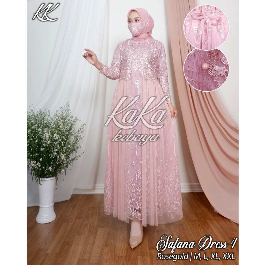 GAMIS SAFANA DRESS MODERN // GAMIS KONDANGAN // GAMIS TULLE TERBARU ~ FREE MASKER