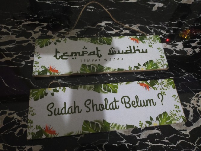 Hiasan Pajangan Dinding Wooden Poster Papan Rumah Assalamulaikum Tropical