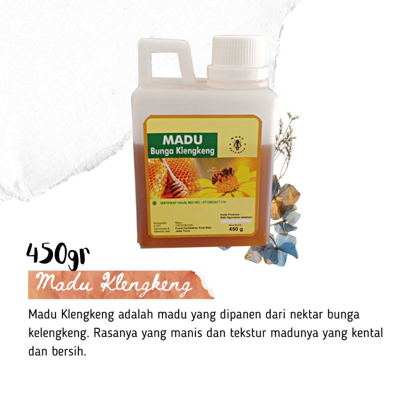 

Madu Murni Nektar Bunga Klengkeng Netto 450gr Jerigen (Madu Kota Batu)